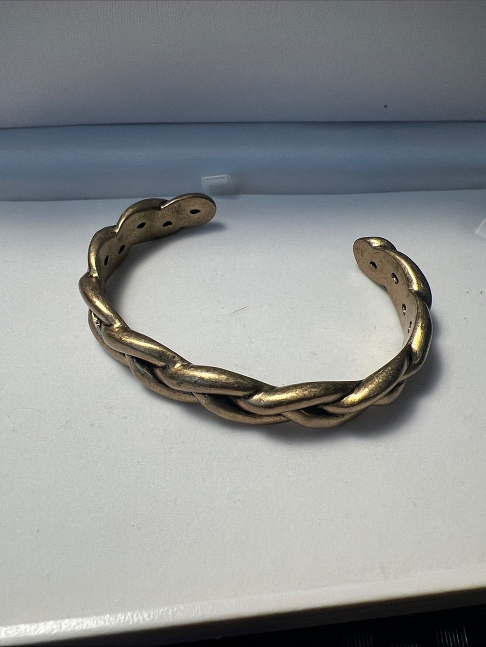 Heather Levine braided Metal Cuff Bracelet Antique Gold Tone lucky brand